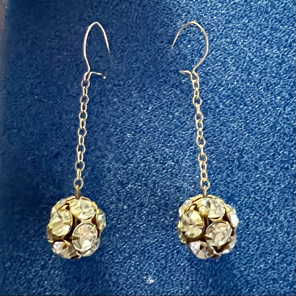 Glitzy Disco-Ball Looking Dangle Earrings